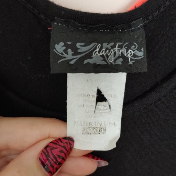 🎃 Daytrip Black Flowy Trapeze Tank bow on back S - Picture 5 of 5